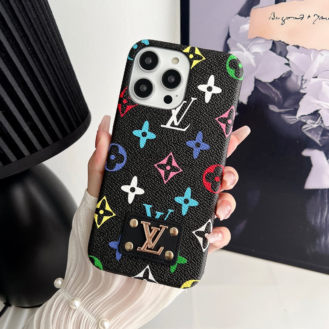 LEATHER PC HARD BACK CASE FOR IPHONE 16 / 15 / 14