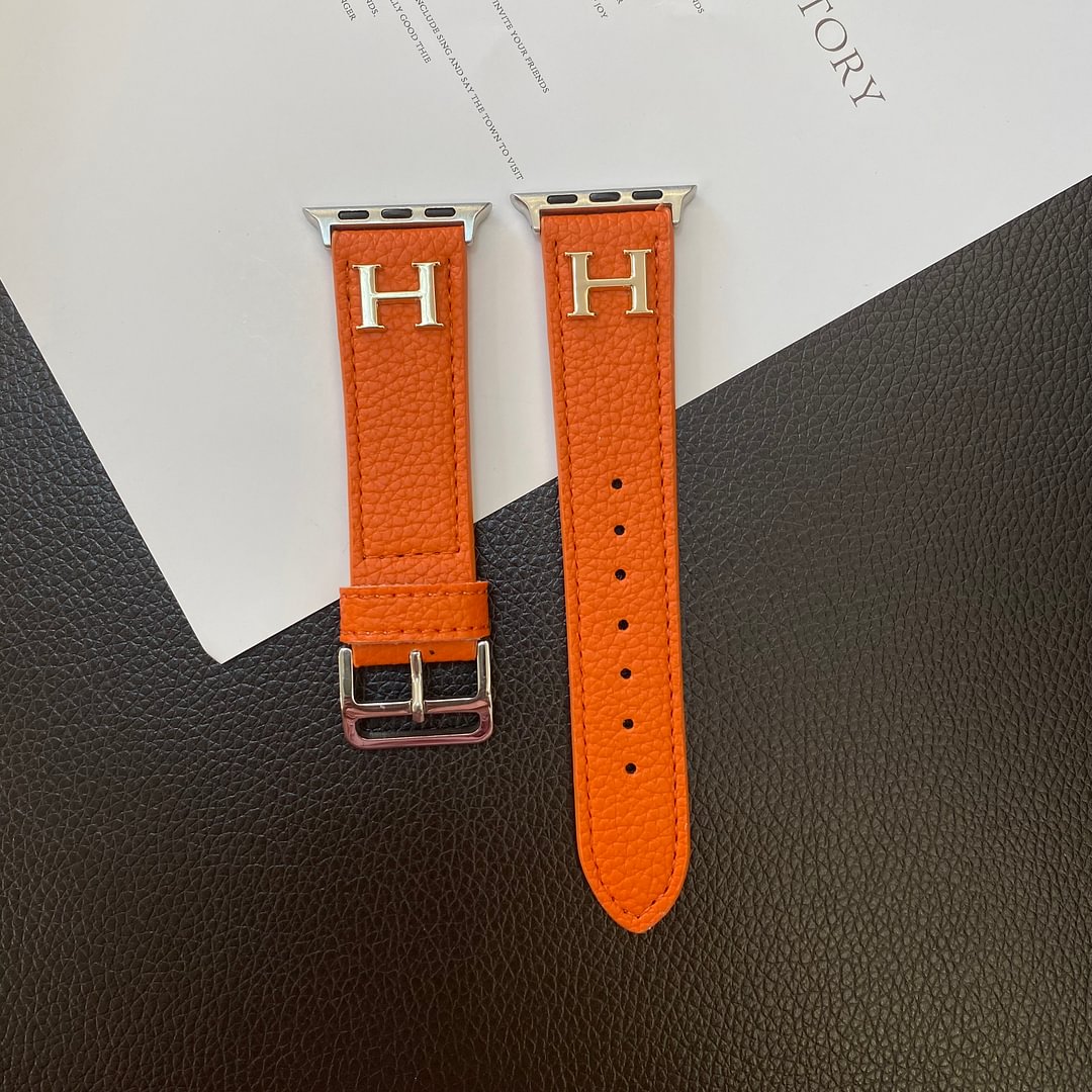 Genuine Lychee Pattern Leather Apple Watch Strap