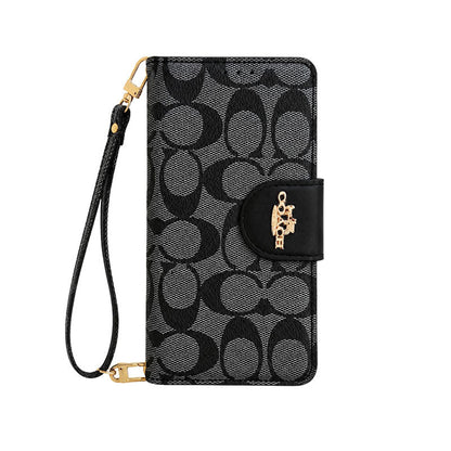 Luxury Leather Coach iPhone Case With Flip Wallet
