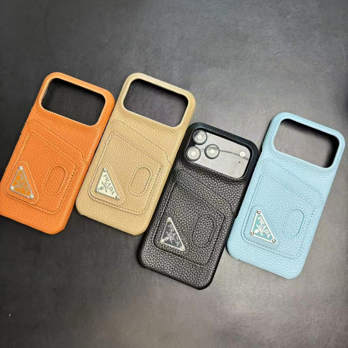 Prada Stylish Case with Card Holder For iPhone 13-18 Pro & Pro Max