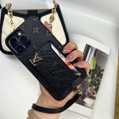 Luxe Card Holder Strap Case – Inspired Elegance for iPhone theroxymob