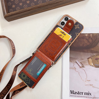 LUXURY ELECTROPLATING MONOGRAM CARD HOLDER CROSSBODY IPHONE CASE theroxymob