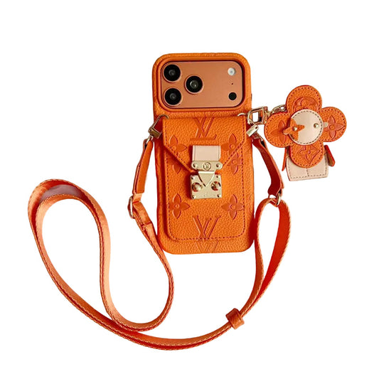 Luxury Monogram Crossbody iPhone Case with Detachable Wallet