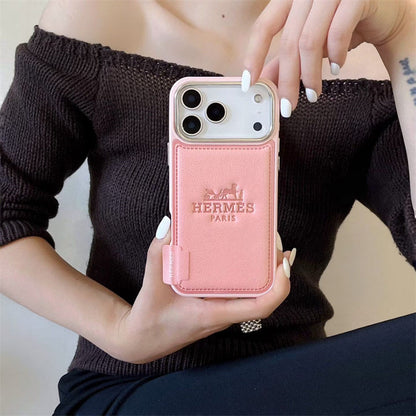 Premium Leather Hermes Style Case for iPhone 13 - 17 Series