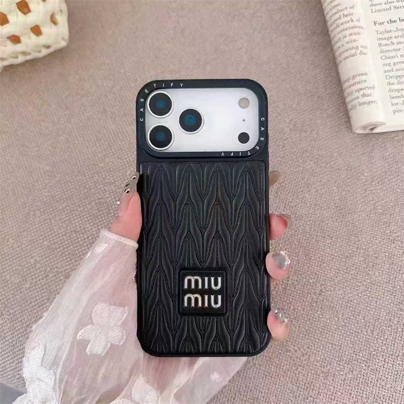 Luxury Matelassé Quilted Leather Phone Case for iPhone 13-18