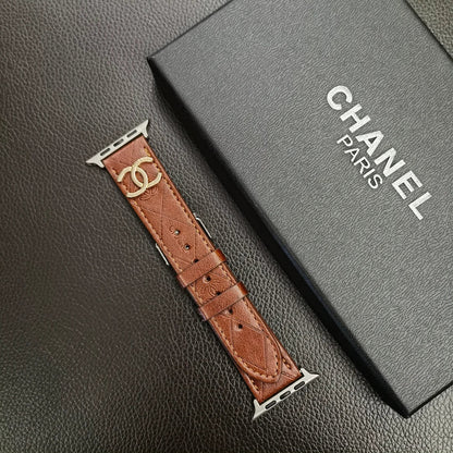 Gold Monogram 3D Embossed Leather Apple Watch Strap
