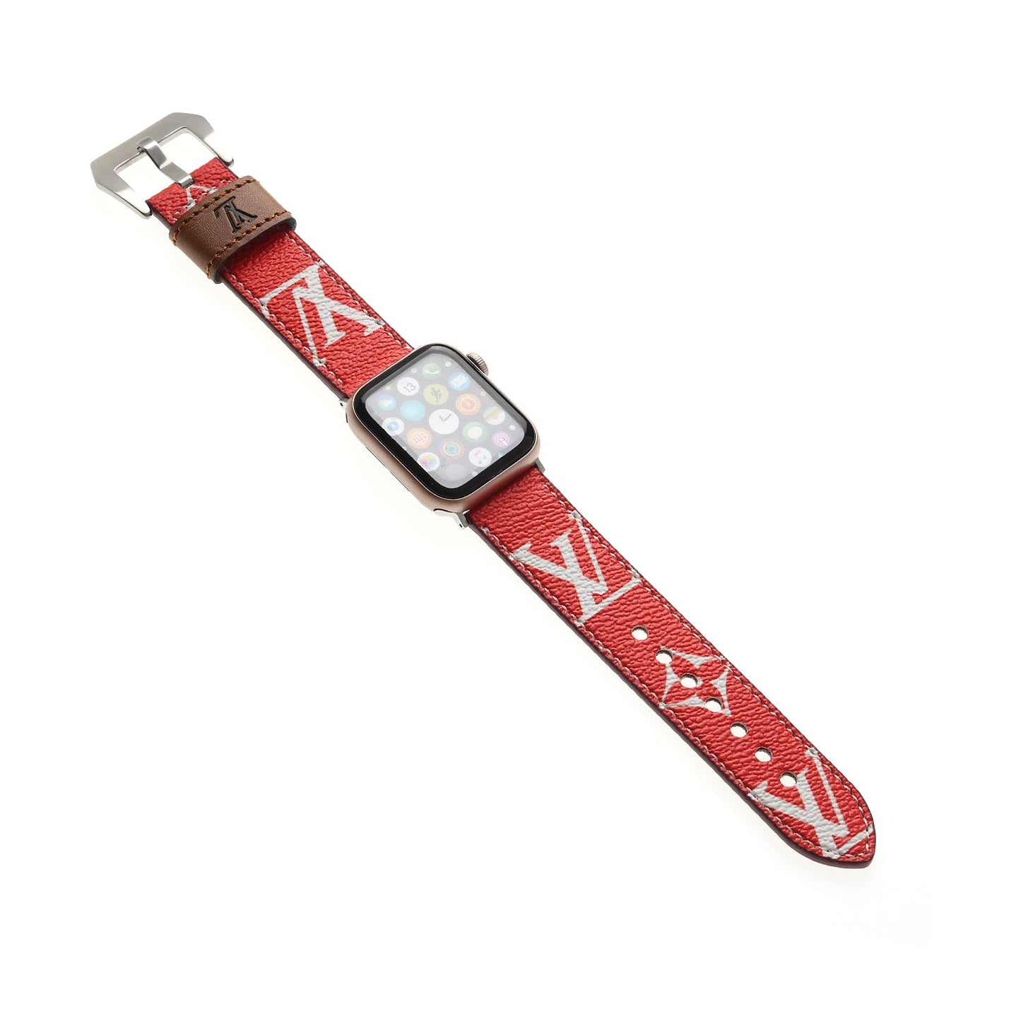 LEATHER MONOGRAM CANVAS APPLE WATCH STRAP