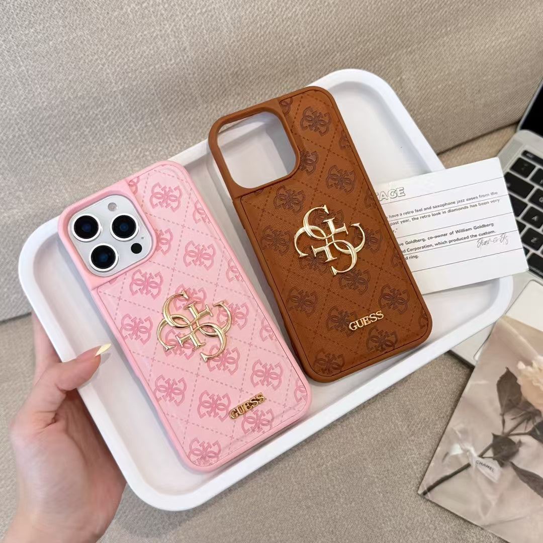 GUESS Monogram Mirror Electroplated Apple iPhone Case theroxymob