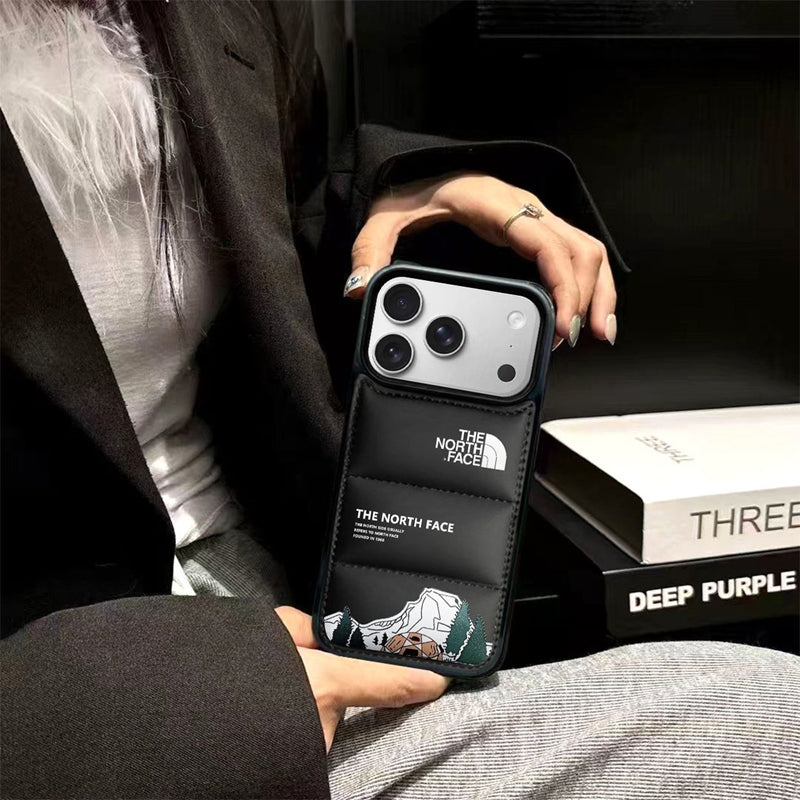 North Face Style Puffer Phone Case With Graphic