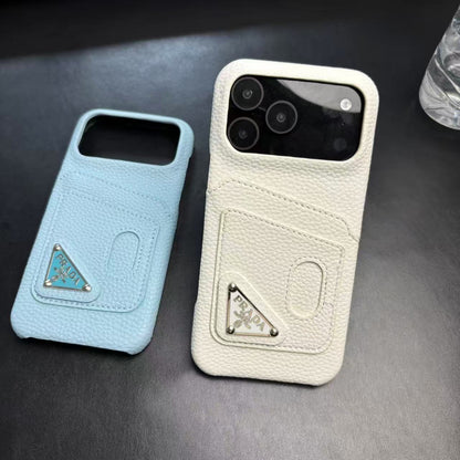 Prada Stylish Case with Card Holder For iPhone 13-18 Pro & Pro Max