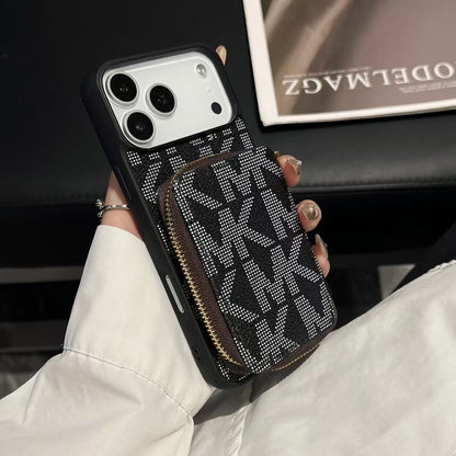 Luxury Inspired Phone Case with Card Holder For iPhone 12-17