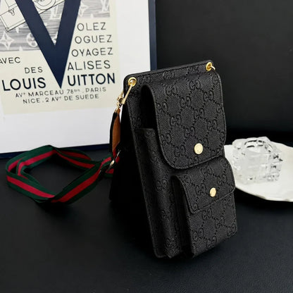 Luxury Gucci Monogram Multi-Pocket Crossbody Phone Bag