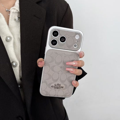 Luxury Coach Monogram Protective iPhone Case – Designer Leather Finish