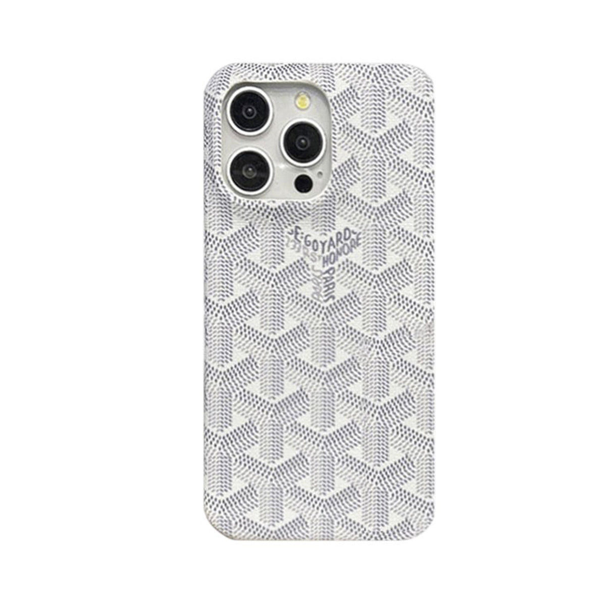 GYD Vintage Monogram Pure White Case for iPhone 12-18 Pro & Pro Max