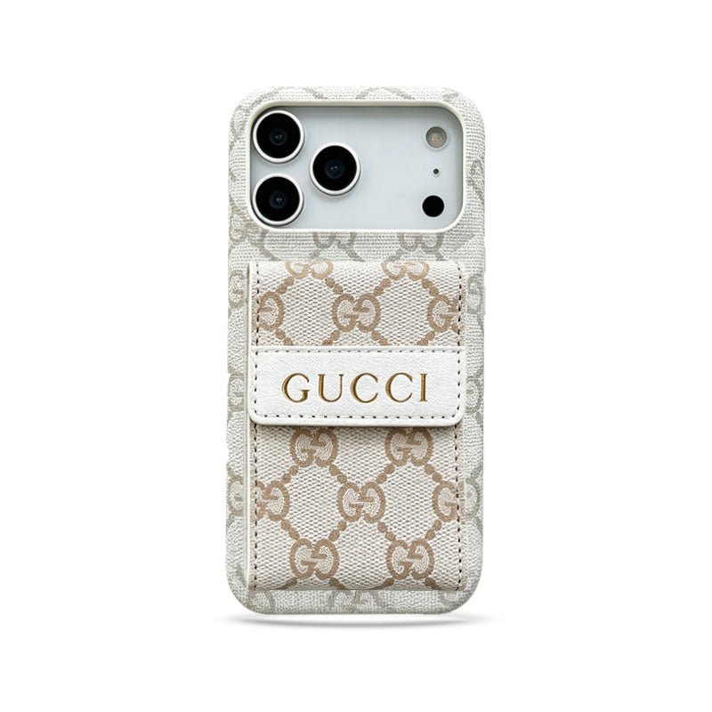 GG Stylish Leather Card Holder Case for iPhone 12-18