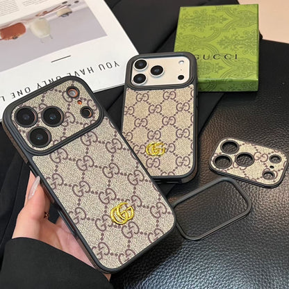 Monogram GG Leather Case with Interchangeable Lens Frame for iPhone 12-18