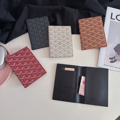Elegant Goyardine Canvas Passport & Card Covers