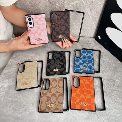 Luxury Coach Monogram Canvas Case for Samsung Galaxy Z Fold 3-8 Ultra