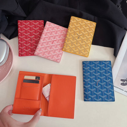 Elegant Goyardine Canvas Passport & Card Covers