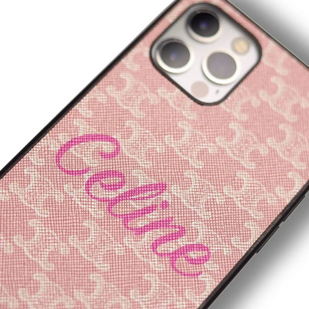 PREMIUM CELINE IPHONE CASE MASSIVE LOGO PINK
