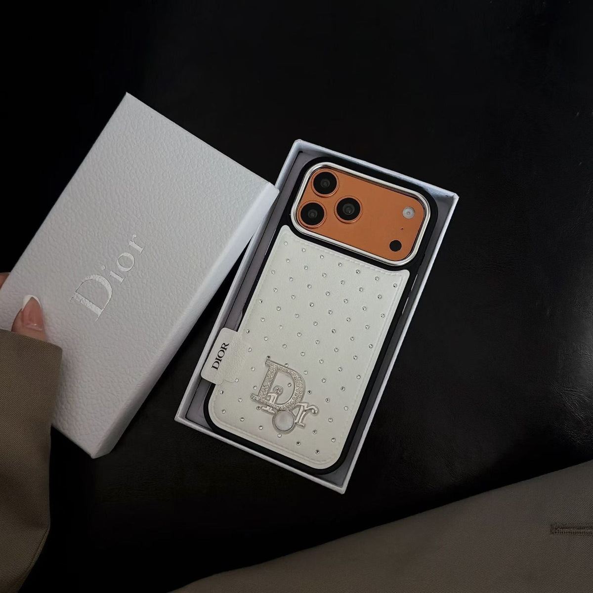 Classic Style Crystal Studded Phone Case For iPhone 13-18 Series
