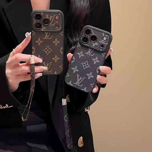Elegance Phone Monogram Case with Strap For iPhone 13-17