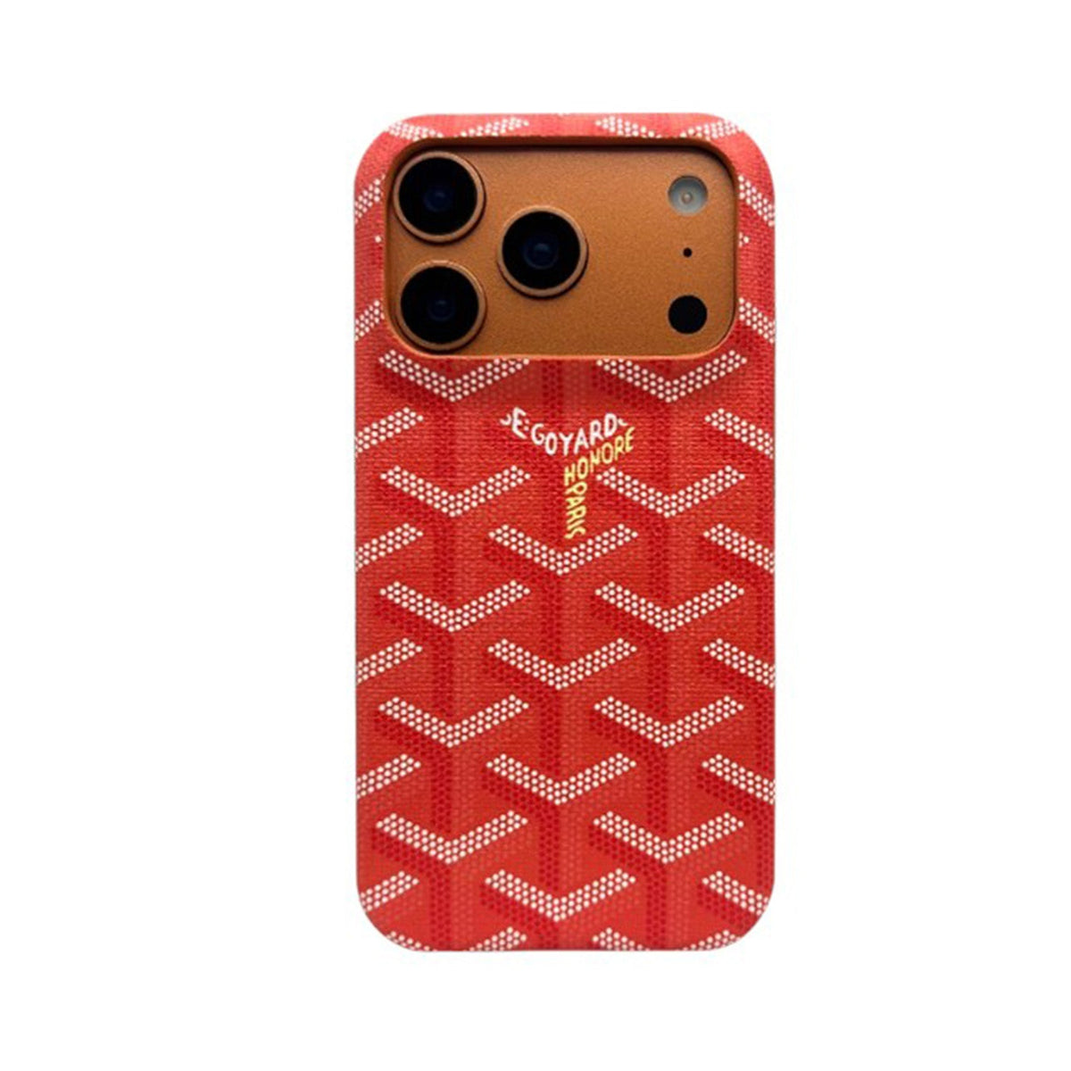 GYD Vintage Monogram Signature Red Case for iPhone 12-18 Pro & Pro Max