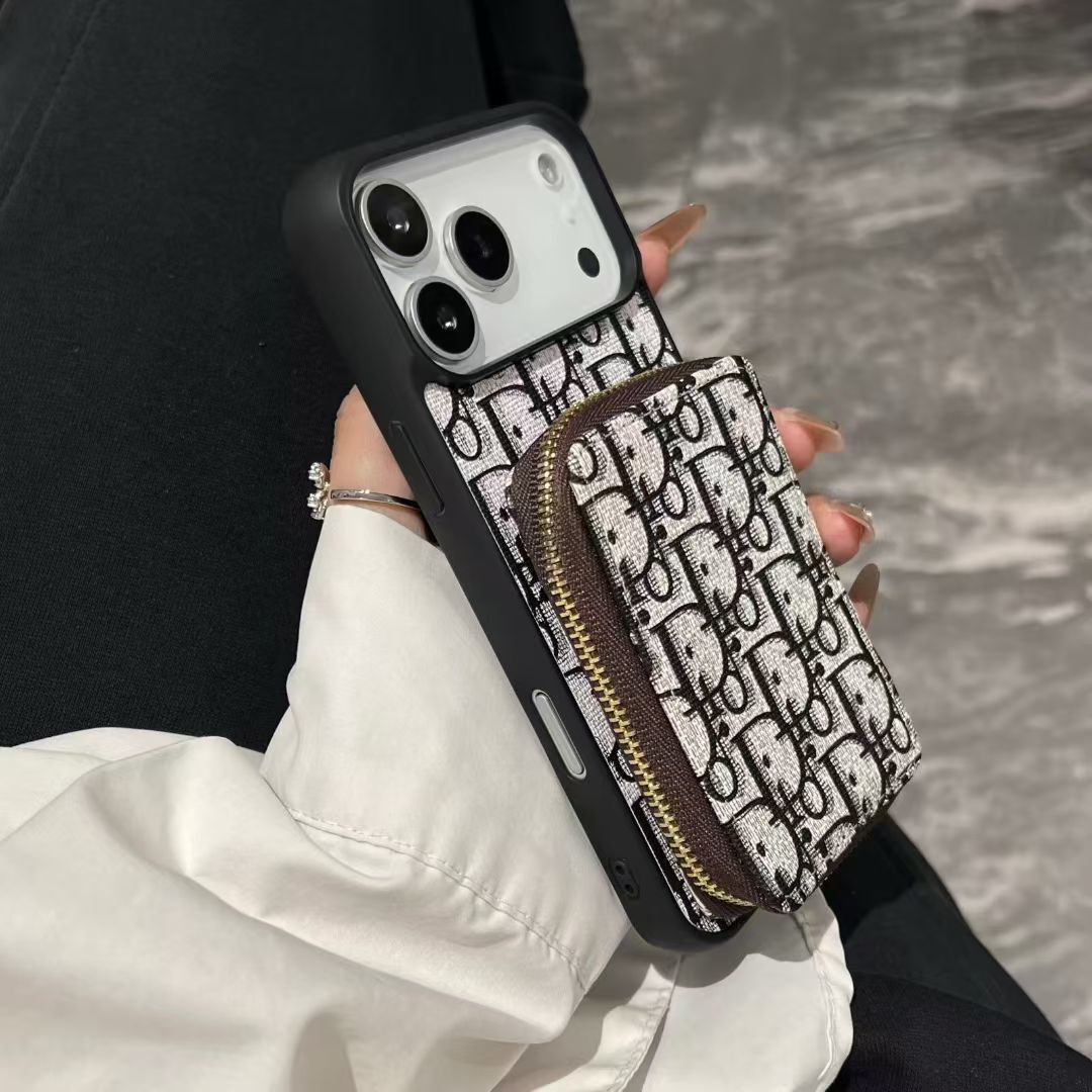 Dior Luxury iPhone Case Card Slot For iPhone 12-18