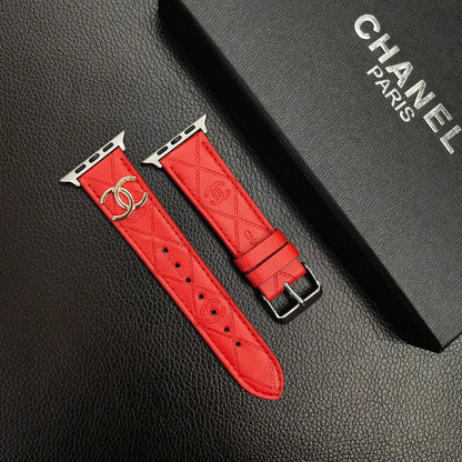 Gold Monogram 3D Embossed Leather Apple Watch Strap