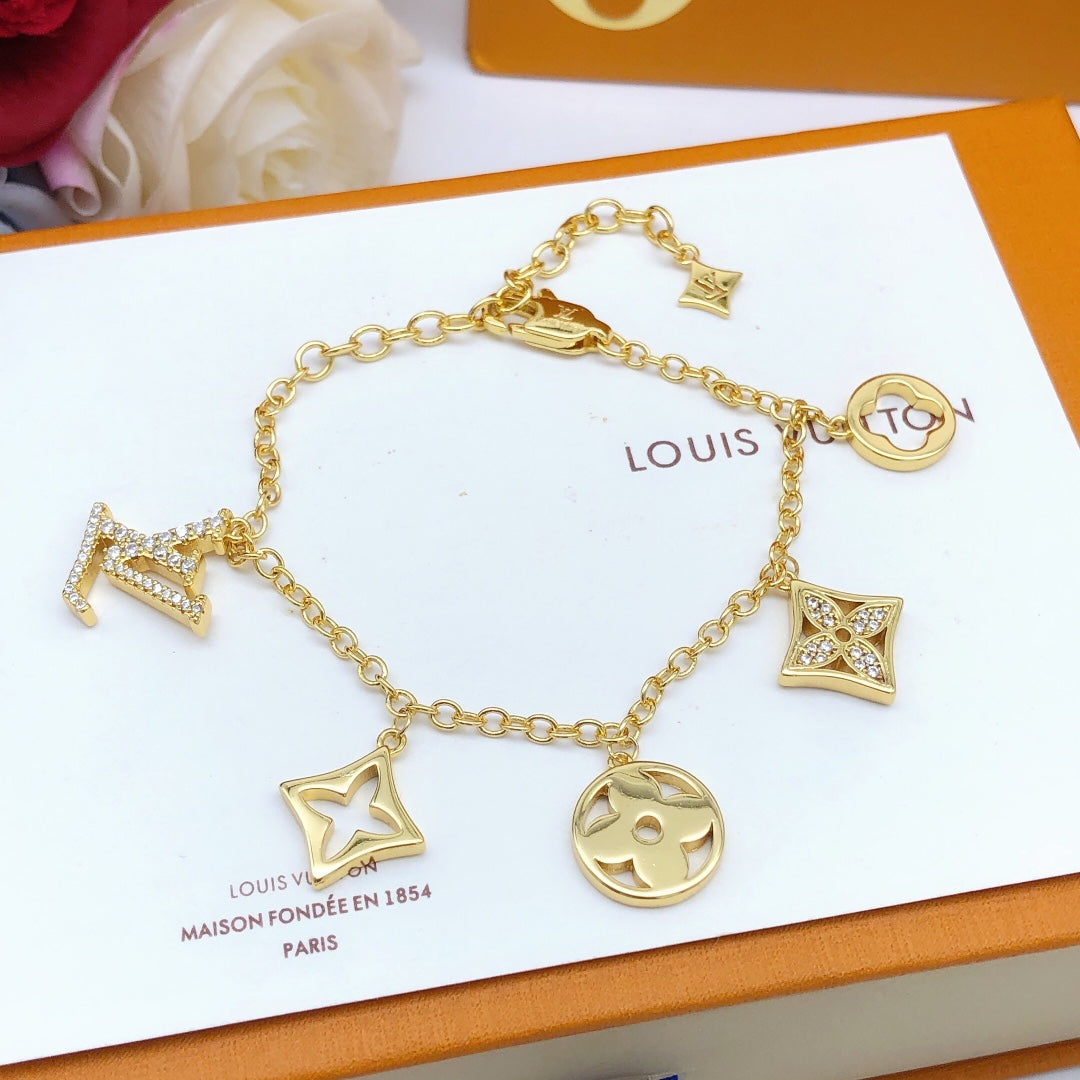 Luxury Lv Pendant brass bracelet