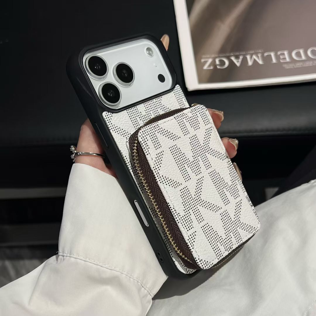 Luxury Inspired Phone Case with Card Holder For iPhone 12-17