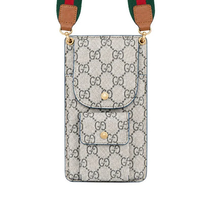 Luxury Gucci Monogram Multi-Pocket Crossbody Phone Bag