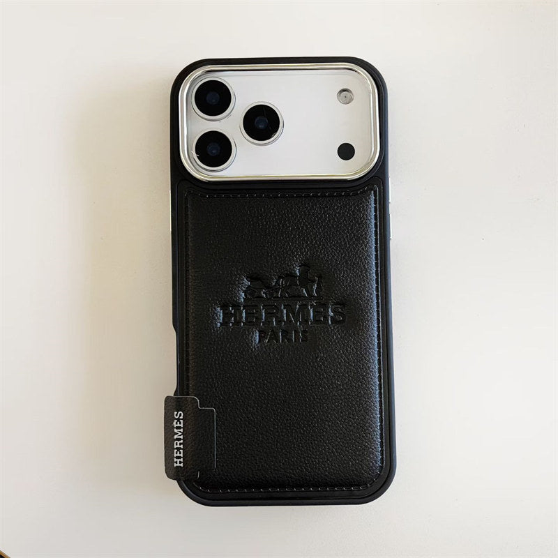 Premium Leather Hermes Style Case for iPhone 13 - 17 Series
