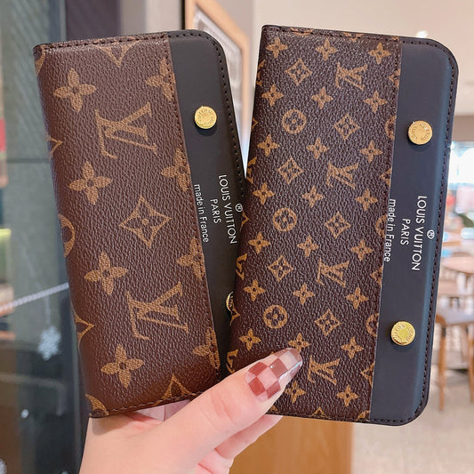Flip Canvas Rivet Leather Case Apple Card Holder iPhone 16 / 15 / 14 Case