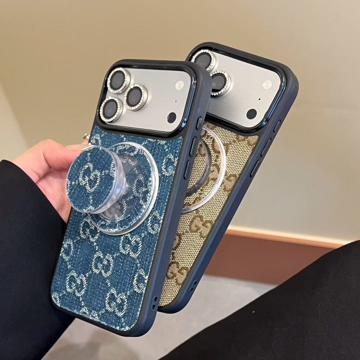 Designer Monogram MagSafe Case with Lens Rings For iPhone 13-18 Pro & Pro Max