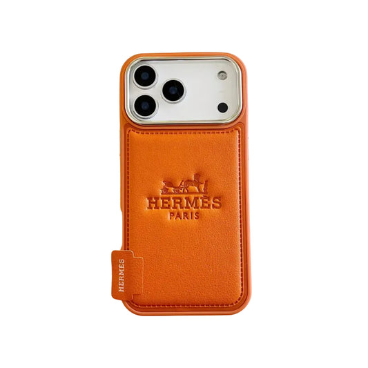 Luxury Hermes Leather Case For iPhone 17 / 16 / 15 / 14