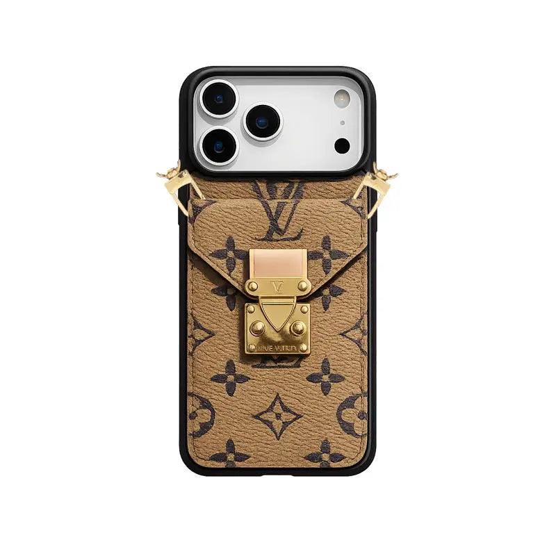 Premium Leather Monogram Phone Case For iPhone 13-18 Series
