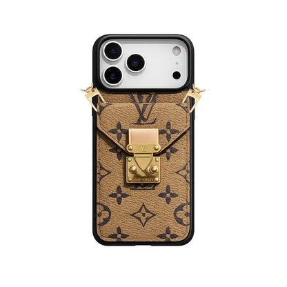 Premium Leather Monogram Phone Case For iPhone 13-18 Series