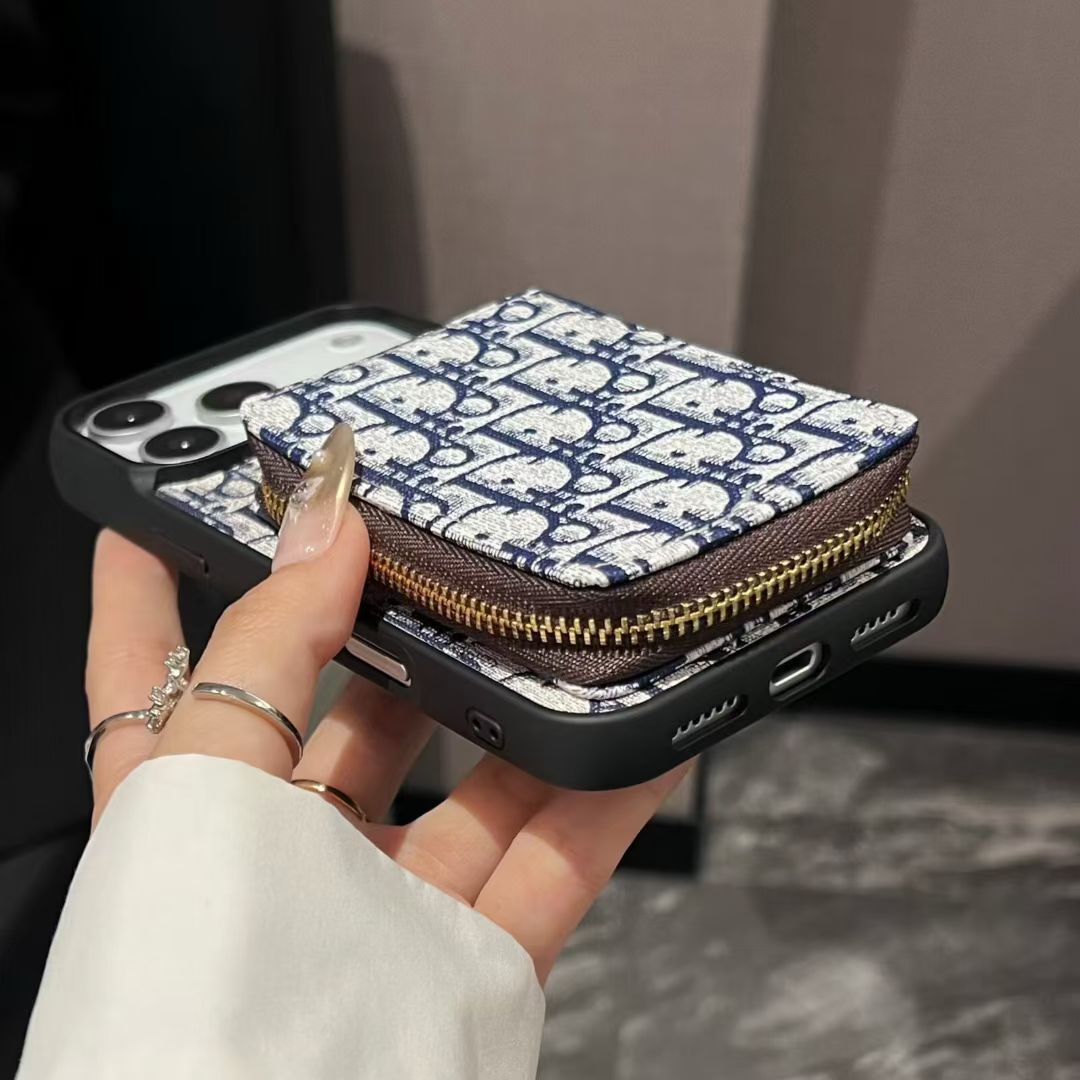 Dior Luxury iPhone Case Card Slot For iPhone 12-18