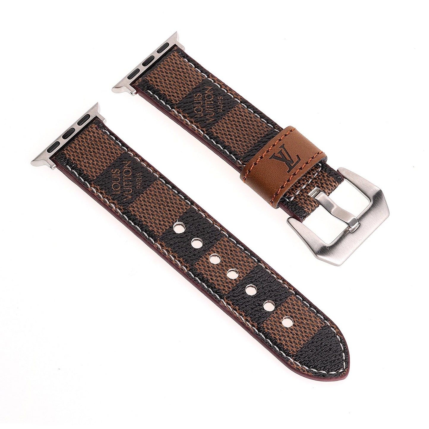 LEATHER MONOGRAM CANVAS APPLE WATCH STRAP
