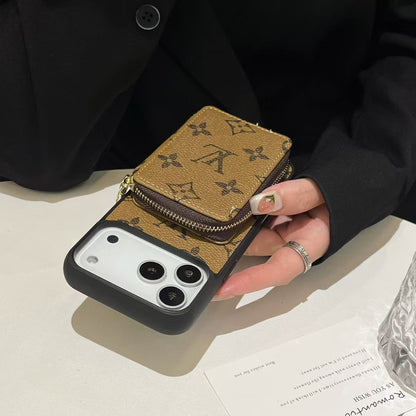 Luxury Leather Wallet Card Holder Crossbody iPhone Case For iPhone 12-18 Pro & Pro Max