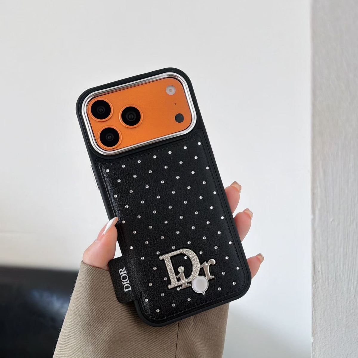 Classic Style Crystal Studded Phone Case For iPhone 13-18 Series