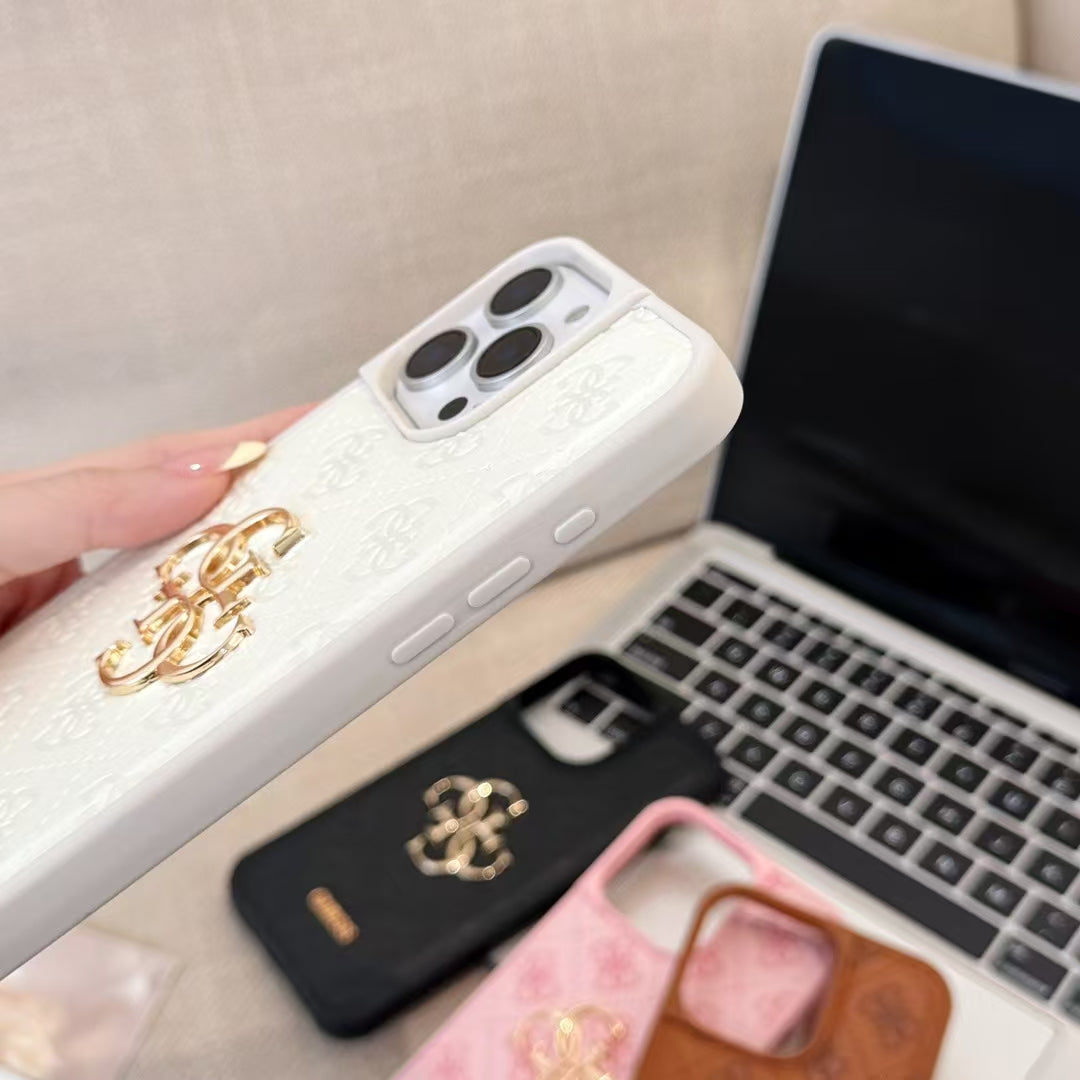 GUESS Monogram Mirror Electroplated Apple iPhone Case theroxymob