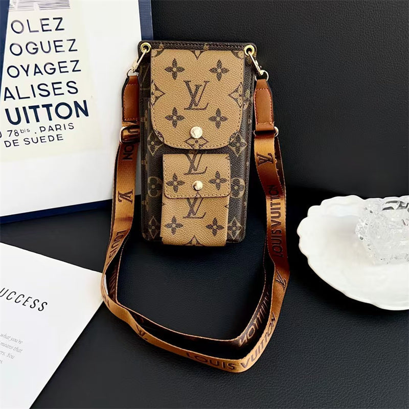 Luxury Louis Vuitton Monogram Multi-Pocket Crossbody Phone Bag