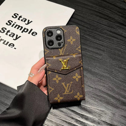 Card Holder Canvas Leather Apple iPhone Case