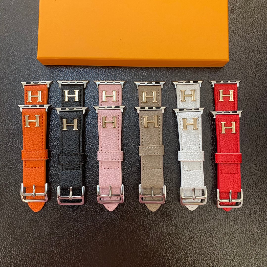 Genuine Lychee Pattern Leather Apple Watch Strap