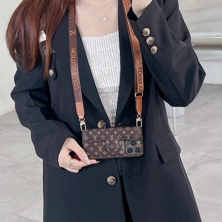 Side Card Holder Crossbody iPhone Case