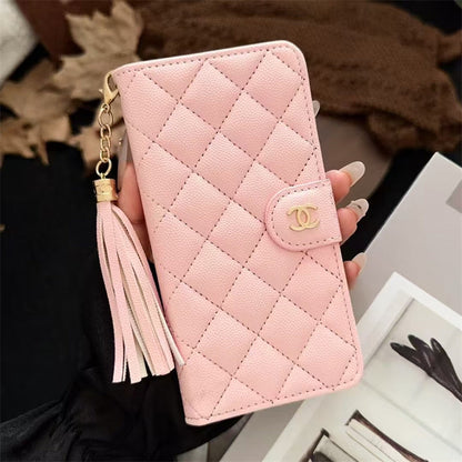 Premium Chanel Leather Wallet Leather Crossbody Bag Apple iPhone Case