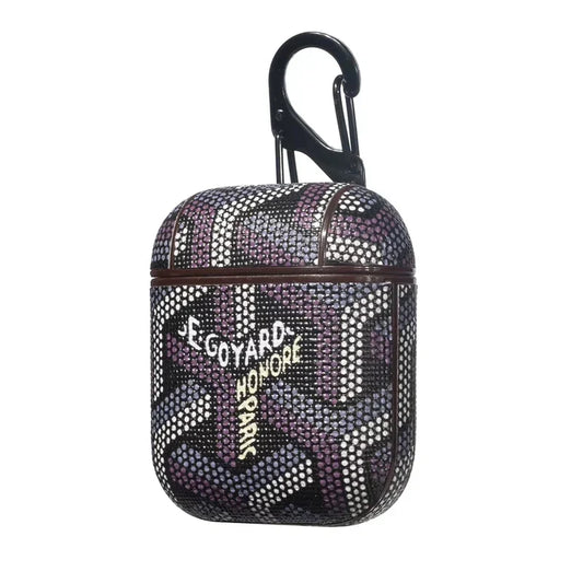 Premium Black GYD Monogram AirPods Case - Stealth Luxury Edition