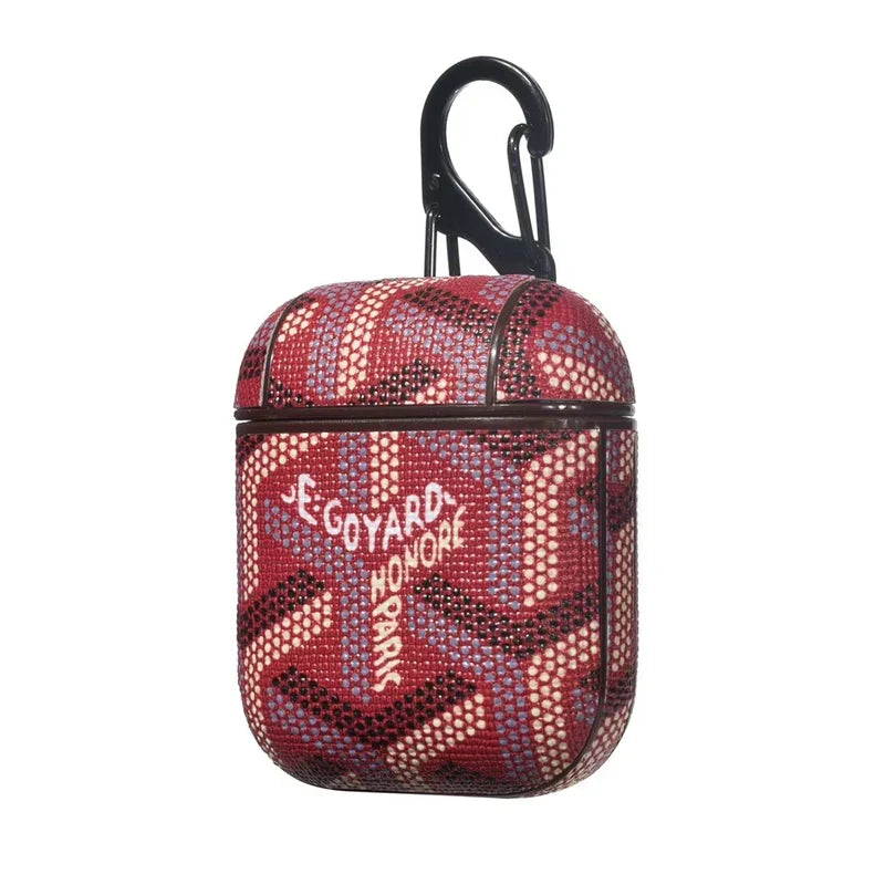 Luxury Red GYD Monogram AirPods Case - Stylish Protective Shell